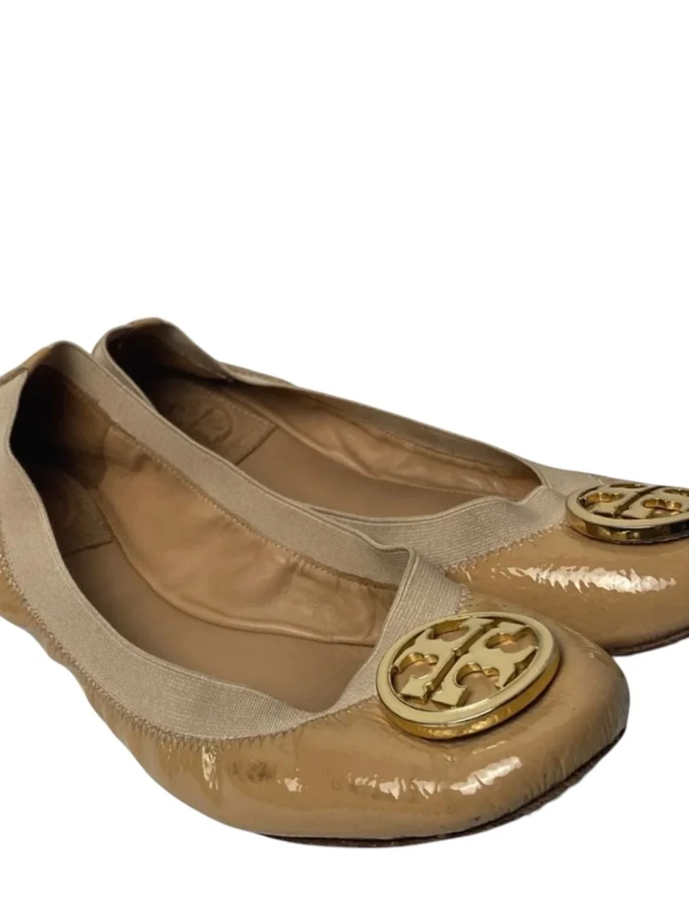 Tory burch woman’s flat shoes patent leather size 7 M.